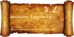 Wachsler Laurencia névjegykártya